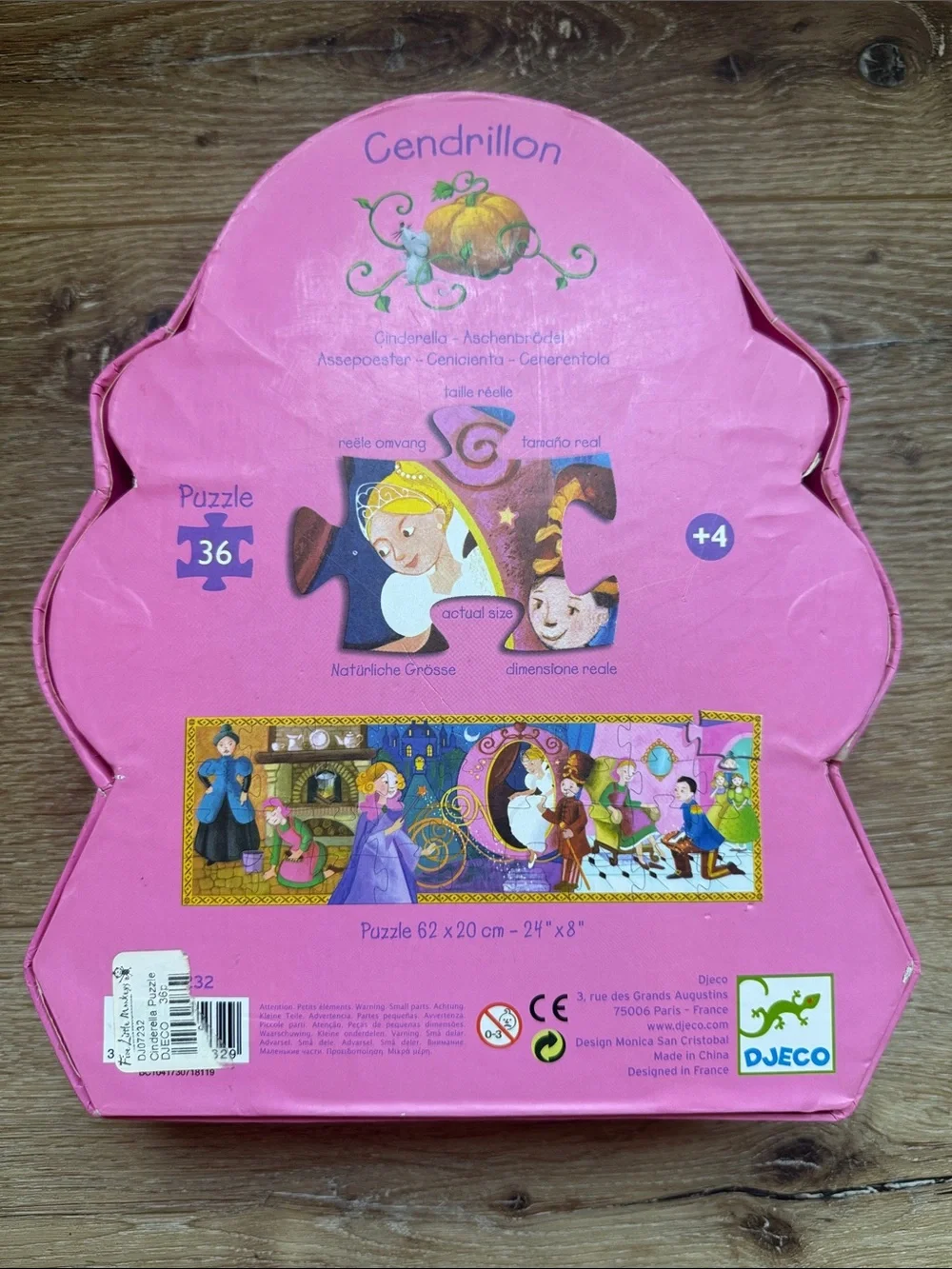 Djeco Pink Princess Shaped 36-Piece Kids Puzzle